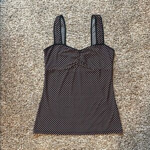 Black and Pink Polka Dot Women's Tank Top